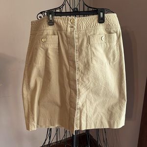 Talbots khaki skirt button front